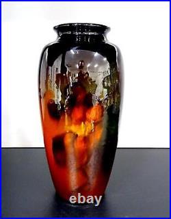 Weller Art Pottery Louwelsa 314 Dark Laquer Shiny Glaze Antique 10 Vase 1900-25