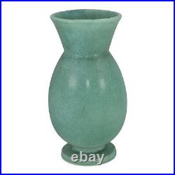 Weller Evergreen 1920-30s Vintage Art Deco Pottery Matte Green Ceramic 10 Vase