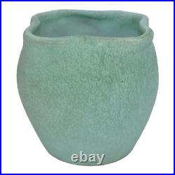 Weller Evergreen 1920-30s Vintage Art Pottery Four Lobed Rim Ceramic Vase