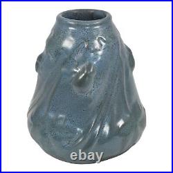 Weller Fru Russet Mottled Blue 1905 Antique Art Pottery Beetle Ceramic Vase