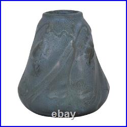 Weller Fru Russet Mottled Blue 1905 Antique Art Pottery Scarab Ceramic Vase