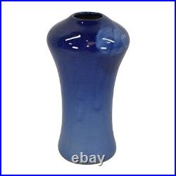 Weller Louwelsa 1900s Antique Art Pottery Hand Painted Blue Ceramic Vase