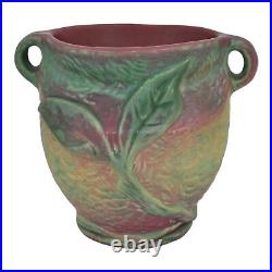Weller Malverne 1920-33 Vintage Art Pottery Red And Green Handled Ceramic Vase