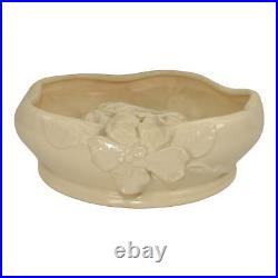 Weller Pottery Ivoris 1930s Vintage Art Pottery Ceramic Flower Frog Console Bowl