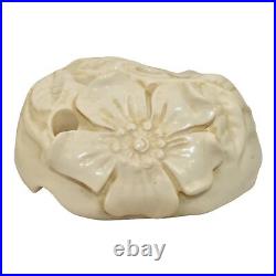 Weller Pottery Ivoris 1930s Vintage Art Pottery Ceramic Flower Frog Console Bowl