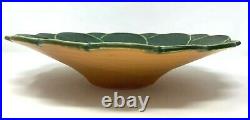 Weller Pottery Pumila Flower Water Lily Console Bowl With Frog 12 3/8