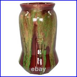 Weller Turkis Late 1920s-33 Vintage Art Deco Pottery Red Green Drip Ceramic Vase