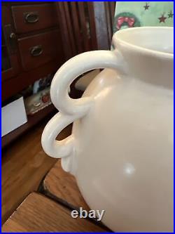 Weller Velva White 1928-33 Vintage Art Deco Pottery Handled Ceramic Vase NM