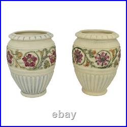 Weller Zona 1920s Vintage Art Pottery Pair Of Ceramic Vases