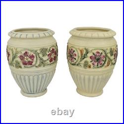 Weller Zona 1920s Vintage Art Pottery Pair Of Ceramic Vases