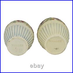 Weller Zona 1920s Vintage Art Pottery Pair Of Ceramic Vases