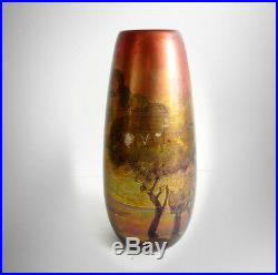 Weller art pottery vase Lasa design metallic finish