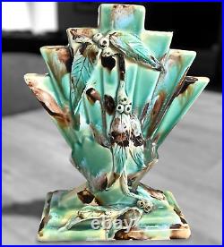 Wendy Art Ware Australian Pottery Fan Vase Handcrafted Gumnut Design Vintage
