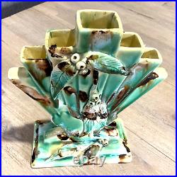 Wendy Art Ware Australian Pottery Fan Vase Handcrafted Gumnut Design Vintage