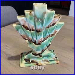Wendy Art Ware Australian Pottery Fan Vase Handcrafted Gumnut Design Vintage