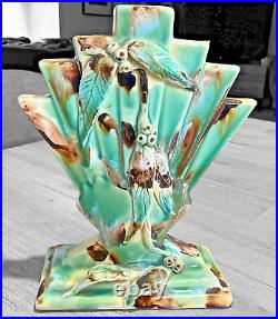 Wendy Art Ware Australian Pottery Fan Vase Handcrafted Gumnut Design Vintage