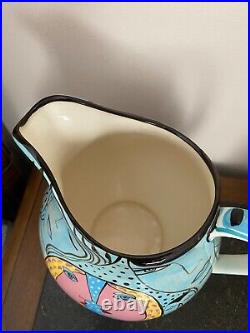 Wendy Ide Williams Post Modern Hand painted STUDIO ART POTTERY Ceramic Jug