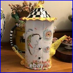 Whimsical Ceramic Coffee Pot by Irina Zaytceva Signed
