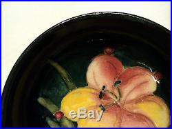 William Moorcroft Art Pottery 3 Cobalt Bowl, Freesia Decoration