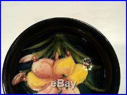 William Moorcroft Art Pottery 3 Cobalt Bowl, Freesia Decoration