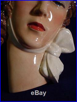 Wonderful ART DECO Italian Ceramic EUGENIO PATTARINO LADY WALL PLAQUE