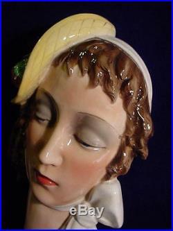 Wonderful ART DECO Italian Ceramic EUGENIO PATTARINO LADY WALL PLAQUE