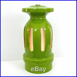 XL Pair Mod Pop Art Ceramic Green Pottery Lamps Mid-Century Modern Space Age 60s