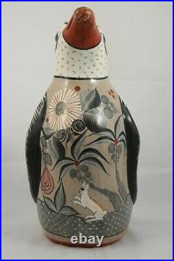 X-Lg Vintage Rare Ceramic/Pottery Penguin Mexican Folk Art Collectible Tonala