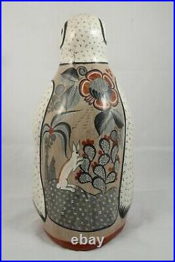 X-Lg Vintage Rare Ceramic/Pottery Penguin Mexican Folk Art Collectible Tonala