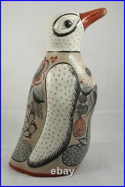 X-Lg Vintage Rare Ceramic/Pottery Penguin Mexican Folk Art Collectible Tonala