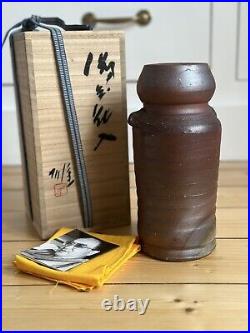 YU FUJIWARA (1932-2001) bizen ware vase Japanese pottery ceramic artist art
