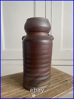 YU FUJIWARA (1932-2001) bizen ware vase Japanese pottery ceramic artist art