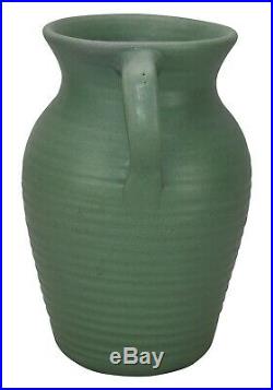 Zanesville Stoneware Pottery Matte Green Arts and Crafts Ceramic Vase 523
