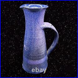 Zappa Pottery Colorado Hand Crafted Pitcher Vessel Signed Blue Purple 14T 5W