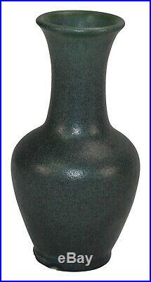 Zark Pottery Mottled Dark Blue and Green Arts and Crafts Ceramic Vase